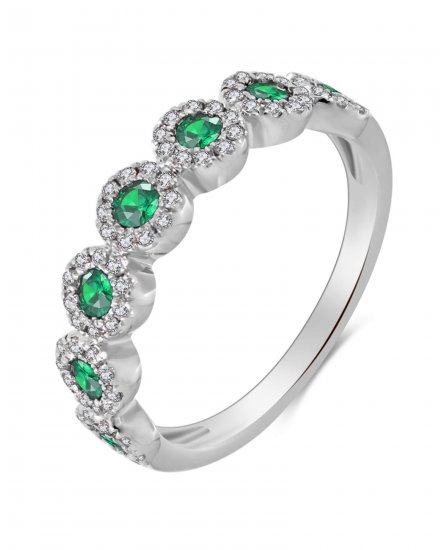 COLORED STONE DIAMOND BAND (TR3392)