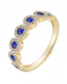 COLORED STONE DIAMOND BAND (TR3392)