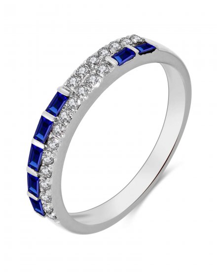 BAGUETTE SAPPHIRE DIAMOND BAND (TR3400)