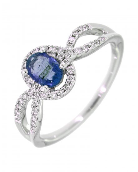 OVAL COLORED STONE DIAMOND RING (TR3424)