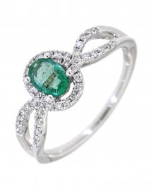 OVAL COLORED STONE DIAMOND RING (TR3424)