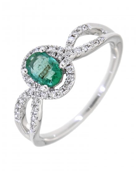 OVAL COLORED STONE DIAMOND RING (TR3424)