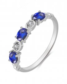 OVAL COLORED STONE DIAMOND BAND (TR3428)