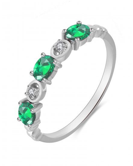 OVAL COLORED STONE DIAMOND BAND (TR3428)