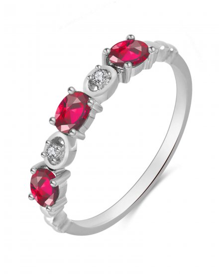 OVAL COLORED STONE DIAMOND BAND (TR3428)