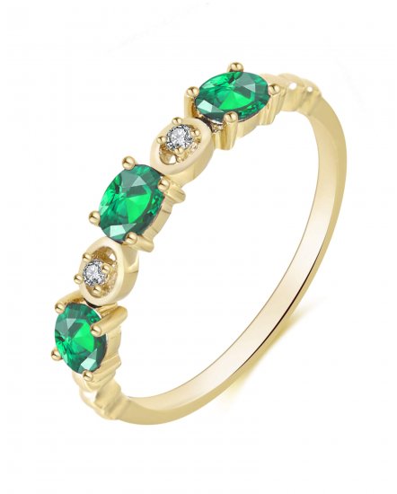 OVAL COLORED STONE DIAMOND BAND (TR3428)