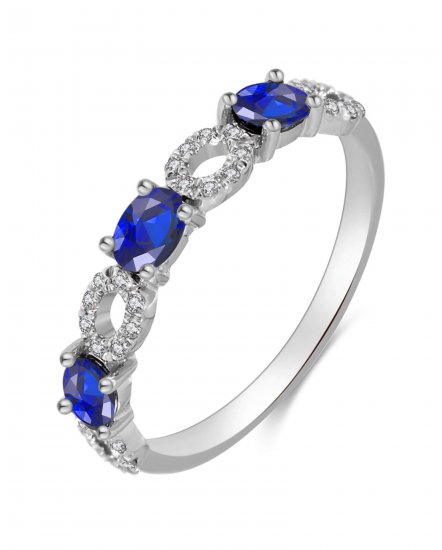 OVAL SAPPHIRE DIAMOND BAND (TR3440)