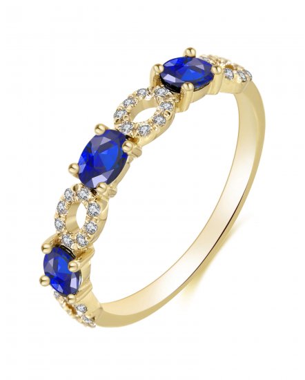 OVAL SAPPHIRE DIAMOND BAND (TR3440)