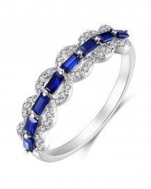 BAGUETTE SAPPHIRE DIAMOND BAND (TR3462)