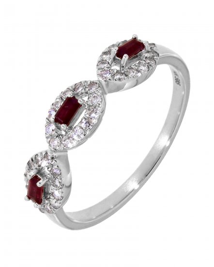 COLORED STONE DIAMOND BAND (TR3464)