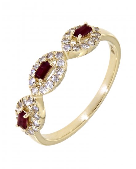 COLORED STONE DIAMOND BAND (TR3464)