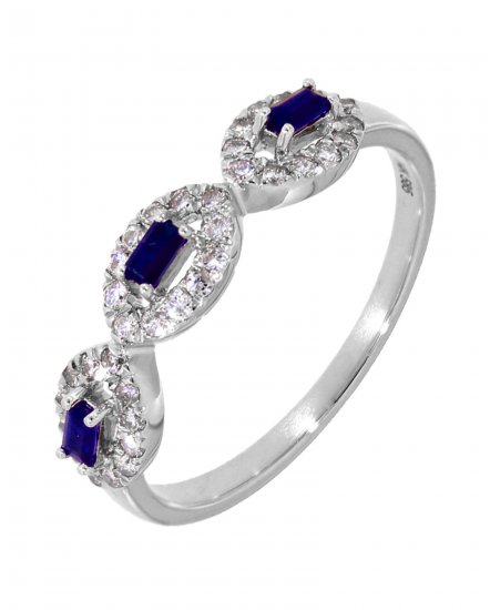 COLORED STONE DIAMOND BAND (TR3464)