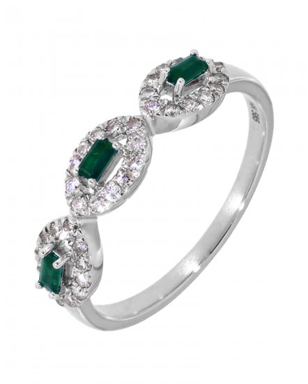 COLORED STONE DIAMOND BAND (TR3464)