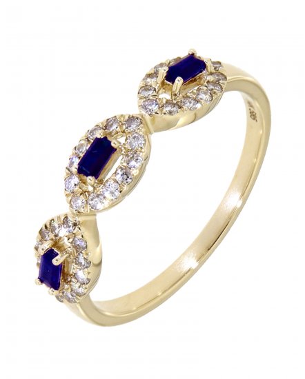 COLORED STONE DIAMOND BAND (TR3464)