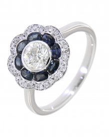 FLORAL STYLE SAPPHIRE DIAMOND RING (TR3482)