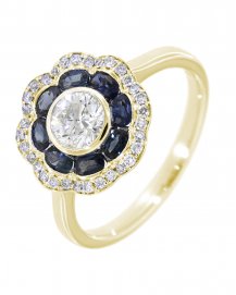 FLORAL STYLE SAPPHIRE DIAMOND RING (TR3482)