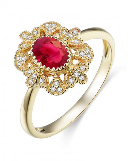 OVAL COLORED STONE DIAMOND RING (TR3494)