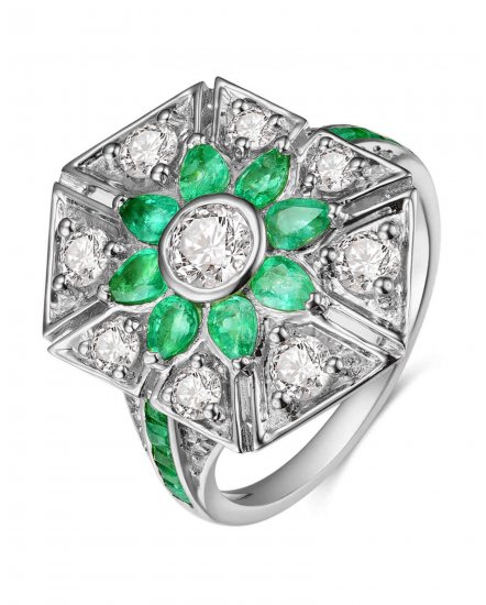 EMERALD DIAMOND RING (TR3497)