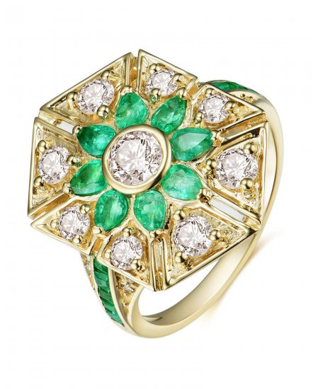 EMERALD DIAMOND RING (TR3497)