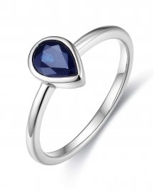 PEAR SAPPHIRE DIAMOND RING (TR3503)