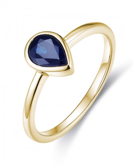 PEAR SAPPHIRE DIAMOND RING (TR3503)