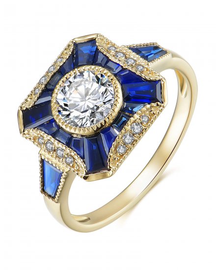 SAPPHIRE DIAMOND RING (TR3539)