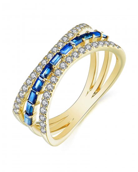 BAGUETTE SAPPHIRE DIAMOND BAND (TR3585)