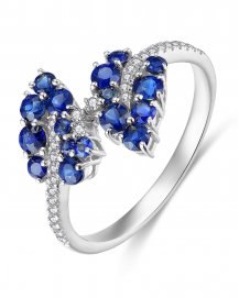 LEAF STYLE SAPPHIRE DIAMOND RING (TR3587)