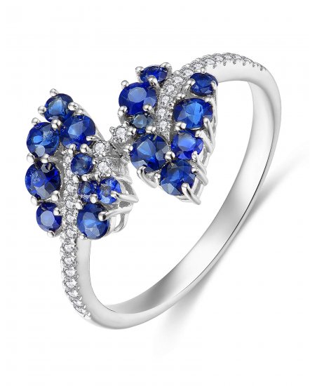 LEAF STYLE SAPPHIRE DIAMOND RING (TR3587)