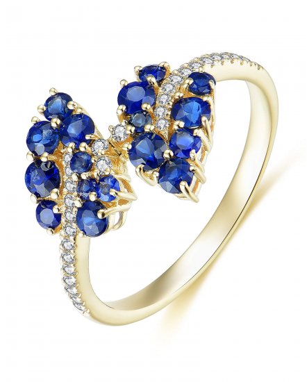 LEAF STYLE SAPPHIRE DIAMOND RING (TR3587)