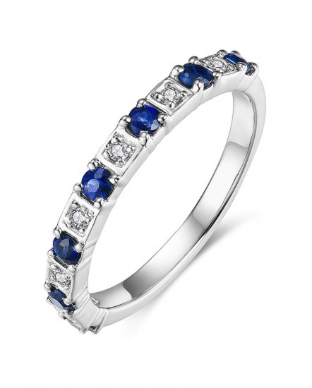 COLORED STONE DIAMOND BAND (TR3589)