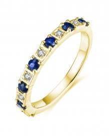 COLORED STONE DIAMOND BAND (TR3589)