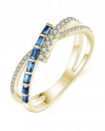 CRISS CROSS STYLE SAPPHIRE DIAMOND BAND (TR3591)