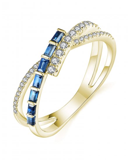 CRISS CROSS STYLE SAPPHIRE DIAMOND BAND (TR3591)