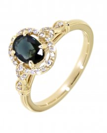 OVAL SAPPHIRE DIAMOND RING (TR3596)