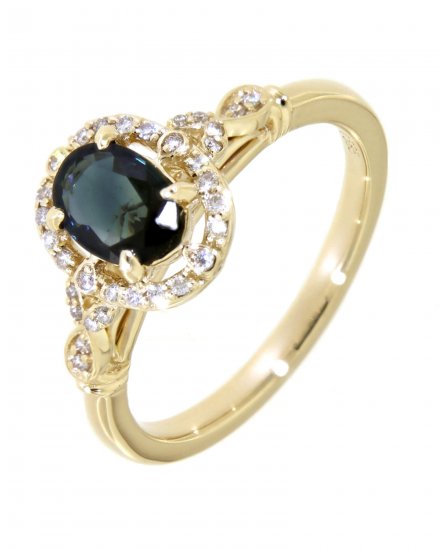 OVAL SAPPHIRE DIAMOND RING (TR3596)