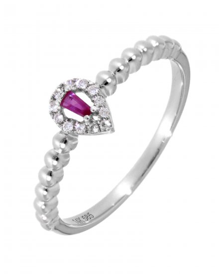 BAGUETTE COLORED STONE DIAMOND RING (TR3604)