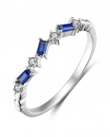 BAGUETTE COLORED STONE DIAMOND BAND (TR3605)