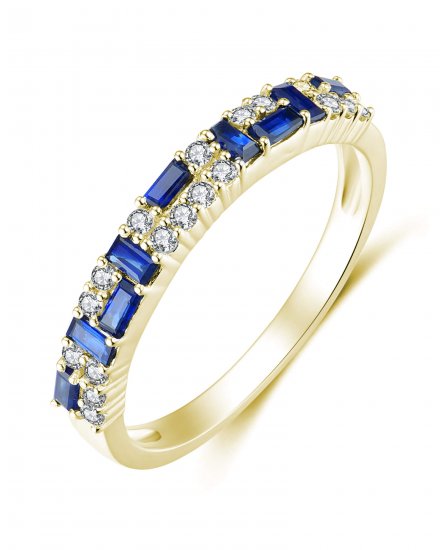 BAGUETTE SAPPHIRE DIAMOND BAND (TR3606)
