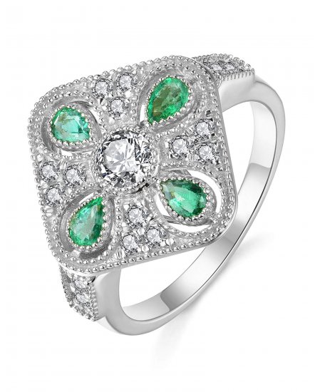 EMERALD DIAMOND RING (TR3629)