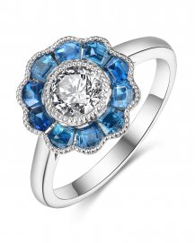 SAPPHIRE DIAMOND RING (TR3631)