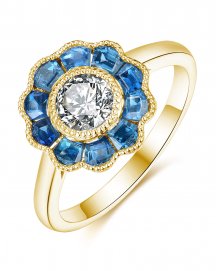 SAPPHIRE DIAMOND RING (TR3631)