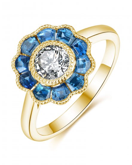 SAPPHIRE DIAMOND RING (TR3631)