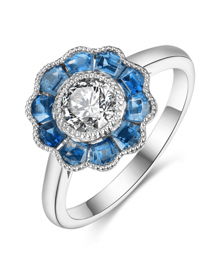 SAPPHIRE DIAMOND RING (TR3631)