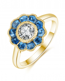 SAPPHIRE DIAMOND RING (TR3631)