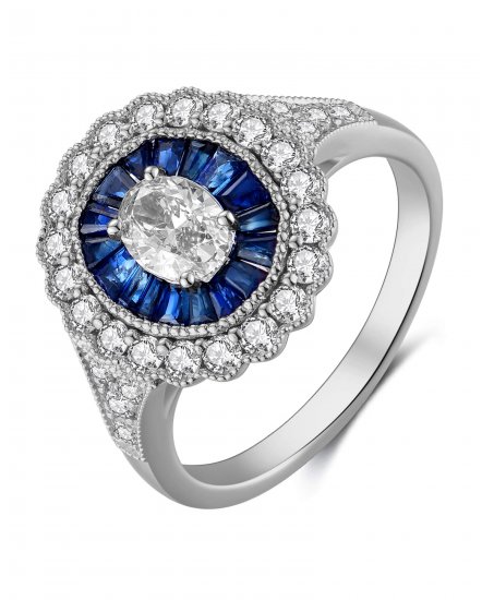 SAPPHIRE DIAMOND RING (TR3674)