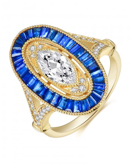 SAPPHIRE DIAMOND RING (TR3713)