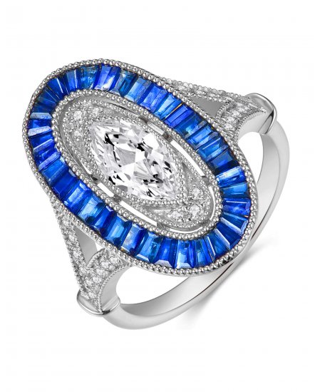 SAPPHIRE DIAMOND RING (TR3713)