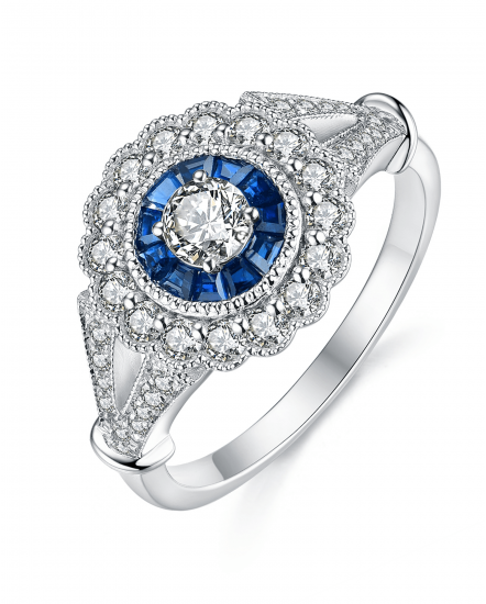 SAPPHIRE DIAMOND RING (TR3732)