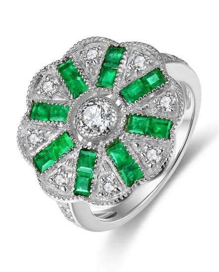 EMERALD DIAMOND RING (TR3742)